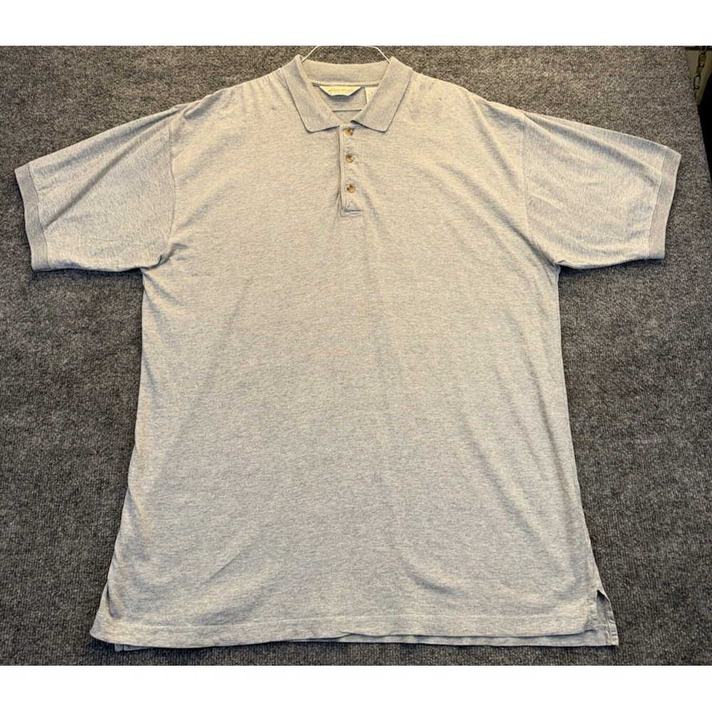 Eddie Bauer Men's XL Gray Polo Shirt Short Sleeve 100% Cotton Casual